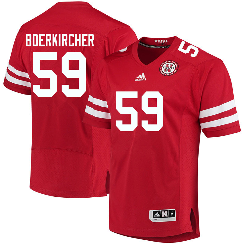 Men #59 Ian Boerkircher Nebraska Cornhuskers College Football Jerseys Sale-Red